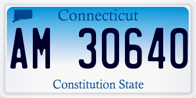 CT license plate AM30640