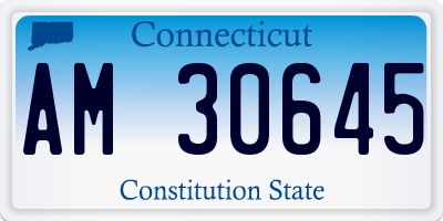 CT license plate AM30645