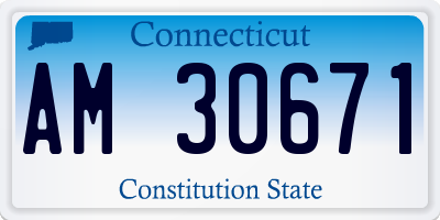CT license plate AM30671
