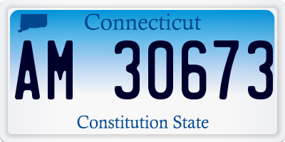 CT license plate AM30673