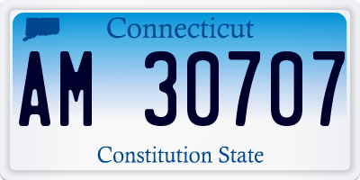 CT license plate AM30707