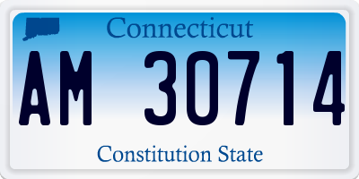 CT license plate AM30714