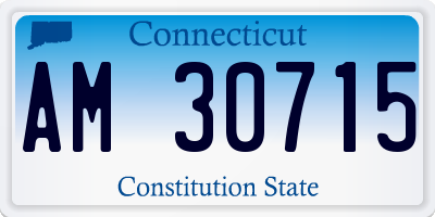 CT license plate AM30715