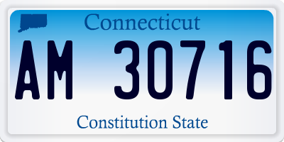 CT license plate AM30716