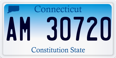 CT license plate AM30720