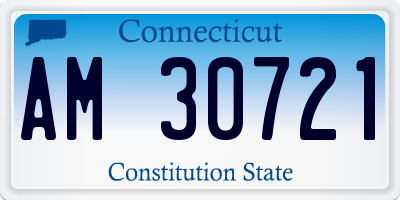CT license plate AM30721