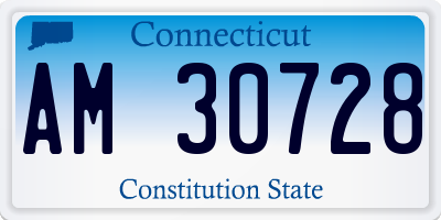 CT license plate AM30728