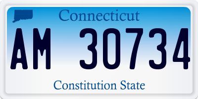 CT license plate AM30734