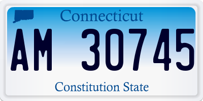 CT license plate AM30745