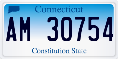 CT license plate AM30754