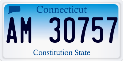 CT license plate AM30757