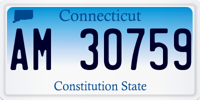 CT license plate AM30759