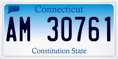 CT license plate AM30761