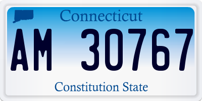 CT license plate AM30767