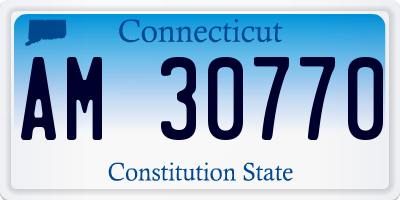 CT license plate AM30770