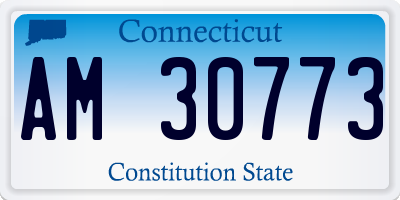 CT license plate AM30773