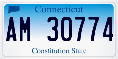 CT license plate AM30774