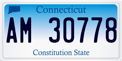 CT license plate AM30778