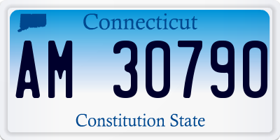 CT license plate AM30790