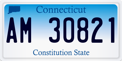 CT license plate AM30821