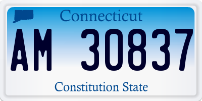CT license plate AM30837