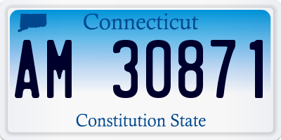 CT license plate AM30871