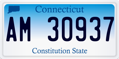CT license plate AM30937