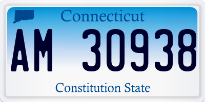 CT license plate AM30938