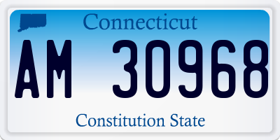 CT license plate AM30968