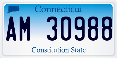 CT license plate AM30988