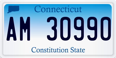 CT license plate AM30990