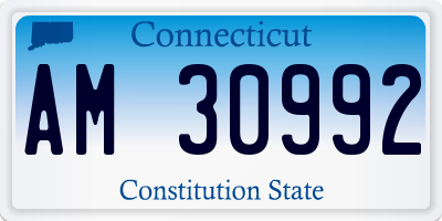 CT license plate AM30992