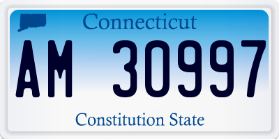 CT license plate AM30997