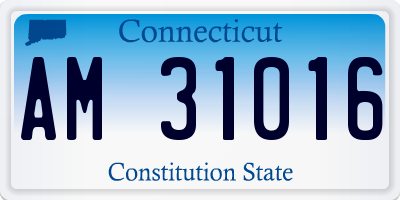 CT license plate AM31016
