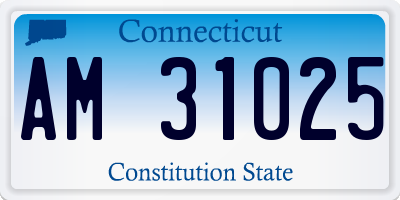 CT license plate AM31025