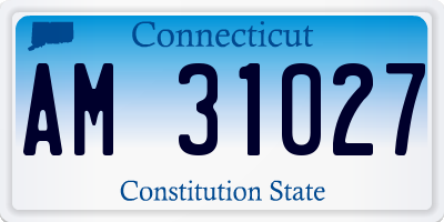 CT license plate AM31027