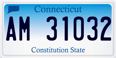 CT license plate AM31032