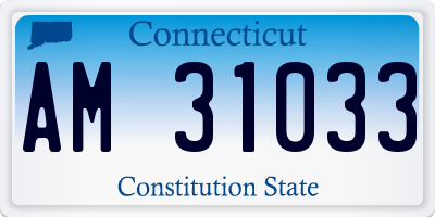 CT license plate AM31033