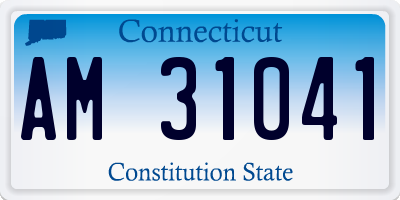 CT license plate AM31041
