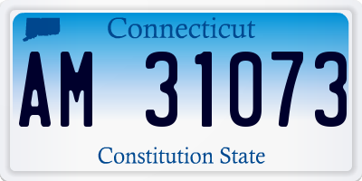 CT license plate AM31073