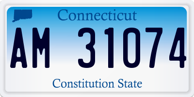 CT license plate AM31074