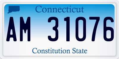 CT license plate AM31076