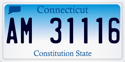 CT license plate AM31116