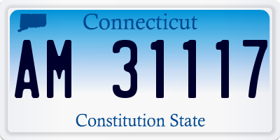 CT license plate AM31117