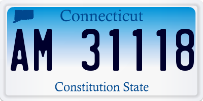 CT license plate AM31118
