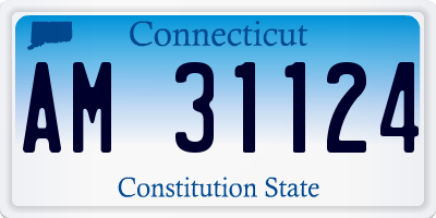 CT license plate AM31124