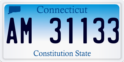 CT license plate AM31133