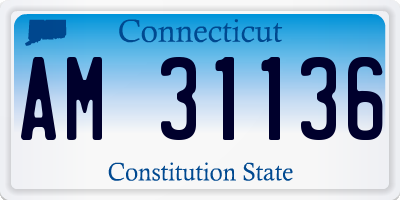 CT license plate AM31136