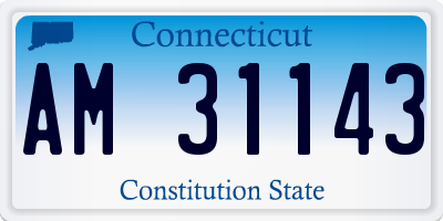 CT license plate AM31143