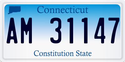 CT license plate AM31147